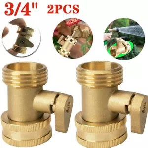 2pcs 3/4 Inch Heavy Duty Brass Garden Nozzle Solid Hose Connector Shut Off Valve - Picture 1 of 7