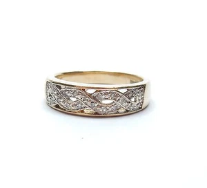 Diamond Twist Eternity Style Ring 9 carat yellow gold - Picture 1 of 5