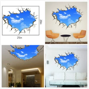 US 3D Wall Stickers Sky Clouds Cartoon Room Decal Wallpaper Removable - Picture 1 of 5