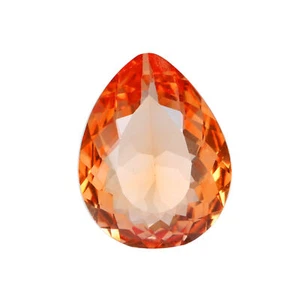 14.00 Carat Brazil Orange Color Morganite Pear Shape Imitation Created Gemstone - Picture 1 of 7