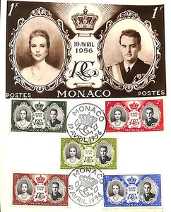 PHILATELIE MONACO MARIAGE RAINIER GRACE KELLY 19 AVRIL 1956 - Picture 1 of 1