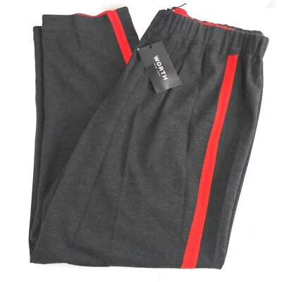 Worth New York Reversible Anderson Pant Womens L Gray Red Elastic Waist Travel - Image 1 of 4