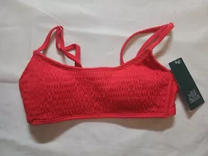 Women's Smocked Bralette Bikini Top - Wild Fable Red Size XXS - Picture 1 of 6