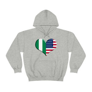 Nigerianisches amerikanisches Kapuzenpullover Herz Hoodie Flagge Pullover Top