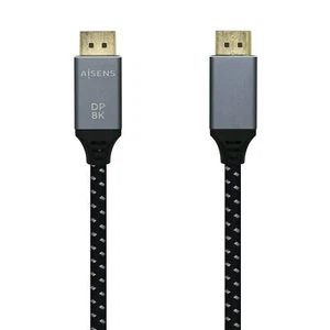 AISENS A149-0438 DISPLAYPORT V1.4 8K@60Hz, DP/M-DP/M, Grey/Black, 3m - Photo 1/4