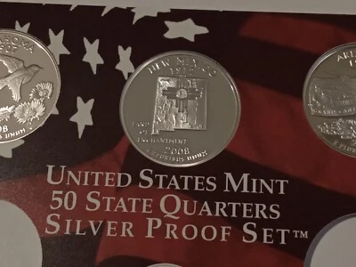 2008-S SILVER PROOF STATE QUARTER - NEW MEXICO - CAMEO - COMBINED SHIPPING - Image 1 of 2