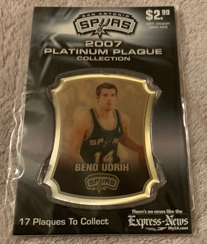 Beno Udrih, 2007 San Antonio Spurs Platinum Plaque Collection, NIP Cover