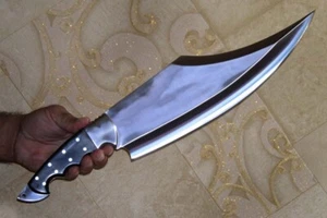 RaB Handmade War Beast Full Tang 1/4" D2 Steel Clip Point Knife With Bull Horn - Picture 1 of 7