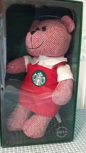 Starbucks 2016 Limited Edition Red Apron Teddy Bear Barista Plush Toy 9" New - Picture 1 of 3