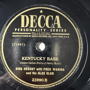 10" 78 RPM-Bing Crosby/Fred Waring-Whiffenpoof Song/Kentucky Babe/Decca 23990 - Picture 1 of 4