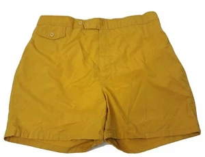 Jantzen Vintage Lined Shorts Size 38 Pool Beach Yellow Elastic Waist Made in USA - Picture 1 of 12
