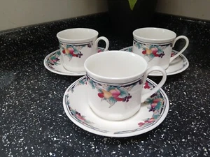 TAZAS Y PLATILLOS ROYAL DOULTON GLORIA OTOÑO X 3 - Imagen 1 de 3