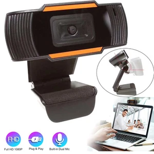 Webcam Auto Focusing Web Camera 1080P HD Cam Microphone For PC Laptop Desktop - Picture 1 of 12