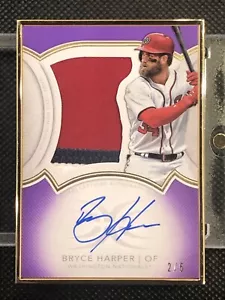 2018 Bryce Harper Topps Definitive Framed Autograph Patches Purple #DFAP-BH 2/5 - Picture 1 of 3