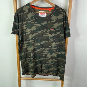 Superdry Shirt Mens 2XL Green Camouflage Short Sleeve Crew Neck Casual Pocket - Picture 1 of 10