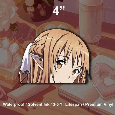 Asuna Yuuki The Flash Peeker Sword Art Online Anime Vinyl Sticker Waterproof - Image 1 of 2