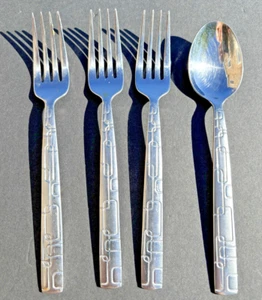 Cambridge MATRIX Stainless China Frost Blocks Glossy Silverware 4pcs, NICE! - Picture 1 of 5