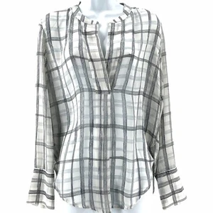 Vintage Banana Republic White Black Stripe Blouse Top XS Women's Sheer - Picture 1 of 9