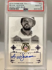 2014 Panini HOF Reggie Jackson Signature Blue #/25 PSA 10 GEM MINT - Picture 1 of 2