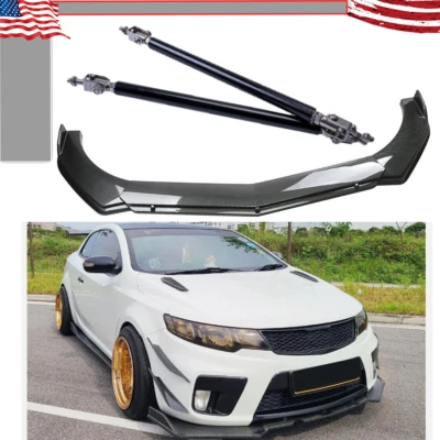 Front Bumper Lip Spoiler Splitter Carbon Fiber Bod Kit For Kia Forte Koup 2010 - Image 1 of 4