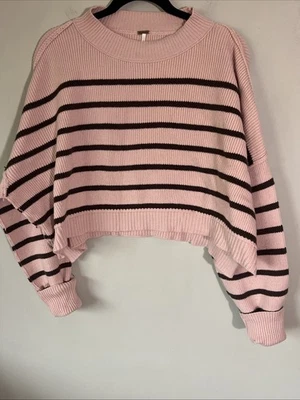 Suéter Free People a Rayas Fácil Callejero en Rosa Loto Rosa Talla Pequeña S Foto 1 de 4