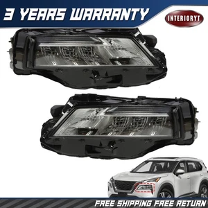 Headlights Pair For 2021-2023 Nissan Rogue Halogen W/LED DRL Headlamp Left Right - Picture 1 of 10
