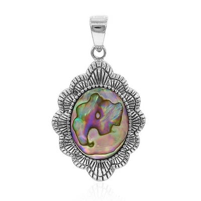 Chinesische Abalone Muschel Sterling Silber Anhänger - Bild 1 von 4