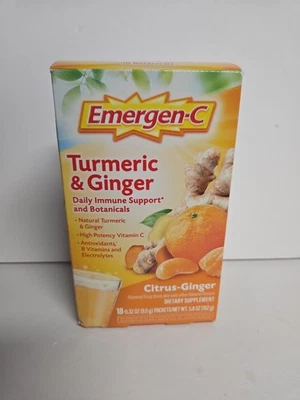Emergen-C Mezcla de bebidas gaseosas cítricas y jengibre de cúrcuma y jengibre, 18 paquetes - ENVÍO GRATUITO Foto 1 de 2