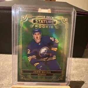 2022-23 Upper Deck Stature Green Variant Rookie Jack Quinn RC /99 Buffalo Sabres - Bild 1 von 5