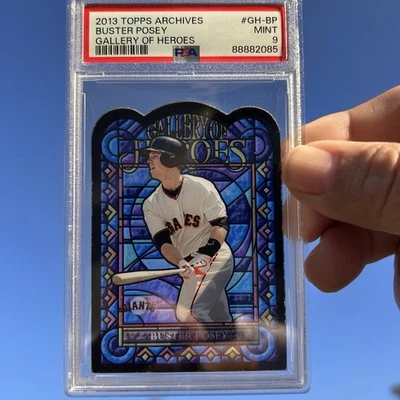 2013 Topps Archives #GH-BP BUSTER POSEY Gallery Of Heroes PSA 9 STAINED GLASS - Image 1 of 3