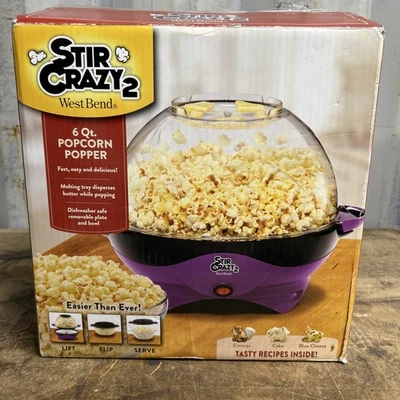 New/Open Box West Bend Stir Crazy 2 - 6 Qt Electric Popcorn Popper Model 82310 - Image 1 of 4