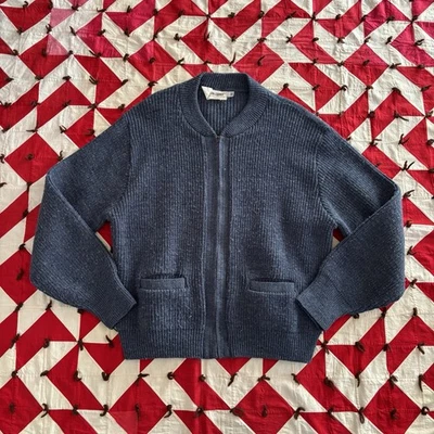 Cárdigan suéter tejido USPS cremallera completa vintage para mujer 38 como está  Foto 1 de 4