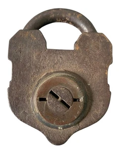 Antikes altes Eisen Vorhängeschloss Schloss ohne Schlüssel - Bild 1 von 3