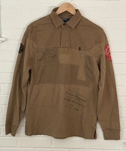 Polo By Ralph Lauren Gr. M Rugby Sweatshirt Patchwork Militär Sportler - Bild 1 von 14