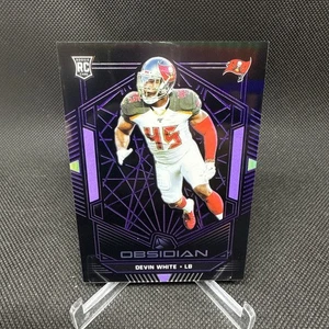2019 Panini Obsidian Devin White Rookie Purple Electric Etch /75 Tampa Bay Bucs - Picture 1 of 2