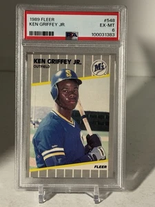 1989 FLEER #548 KEN GRIFFEY JR. ROOKIE RC PSA 6 SHIPS SAME DAY - Picture 1 of 5
