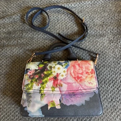 Damas Mujeres Ted Baker London Azul Marino Asa Superior Dama Bolso Cuero con Correa para el Hombro Foto 1 de 4