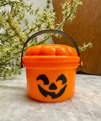 New MINI Halloween McDonald’s Happy Meal Orange McPunk’n Pumpkin Boo Bucket 1.5” - Image 1 of 4
