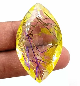 Marquise Cut 102 Ct EGL Certified Bi-Color Rutilated Quartz Loose Gemstone KKP - Picture 1 of 9