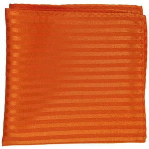 New men's polyester woven tone on tone stripes orange hankie pocket square prom - Picture 1 of 2