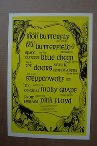 Iron Butterfly Concert tour poster 1968 Seattle -- - Picture 1 of 1