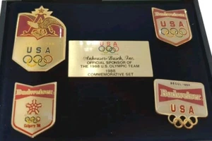 Anheuser-Busch 1988 US Olympic Team Commemorative Set Pins Display - Bild 1 von 3