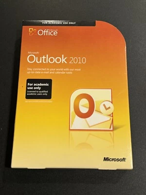 MICROSOFT MS OFFICE OUTLOOK 2010 FULL RETAIL  ACADEMIC VERSION WITH PRODUCT KEY - Image 1 of 4