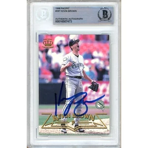 1998 Pacific #297 Kevin Brown Signed Card AUTO Beckett Slabbed Florida Marlins - Picture 1 of 6