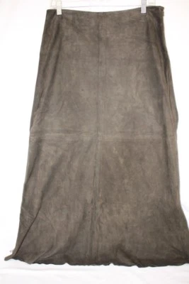 VALE LA PENA "W" Falda Larga "Cremalleras" de Cuero Genuino Verde para Mujer Talla 10 (151) Foto 1 de 4