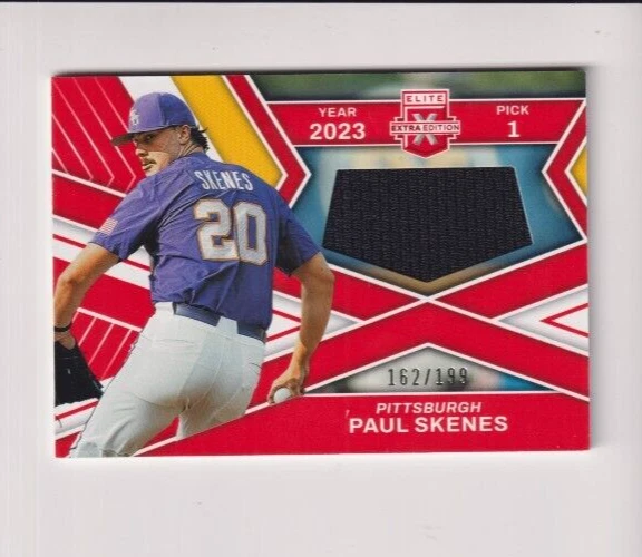 PAUL SKENES 2023 PANINI ELITE EXTRA EDITION FIRST ROUND MATERIALS ORANGE #D /199