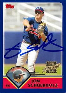 Jon Schuerholz autographed baseball card (Braves) 2003 Topps 1st Year #T194