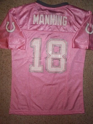 ($50) Indianapolis Colts PEYTON MANNING NFL ROSA Jersey Juvenil *NIÑAS* (L-GRANDE) Foto 1 de 3