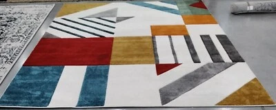 Alfombra manchada AZUL MARFIL / PAVO REAL 8' X 10', precio reducido 1172757962 HLW709B-8 Foto 1 de 4