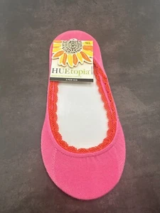 HUE HueTopia Lace Trim No-Show Liner M/L (Fits Shoe Size 7-10) - Bubblegum -NWT - Picture 1 of 3